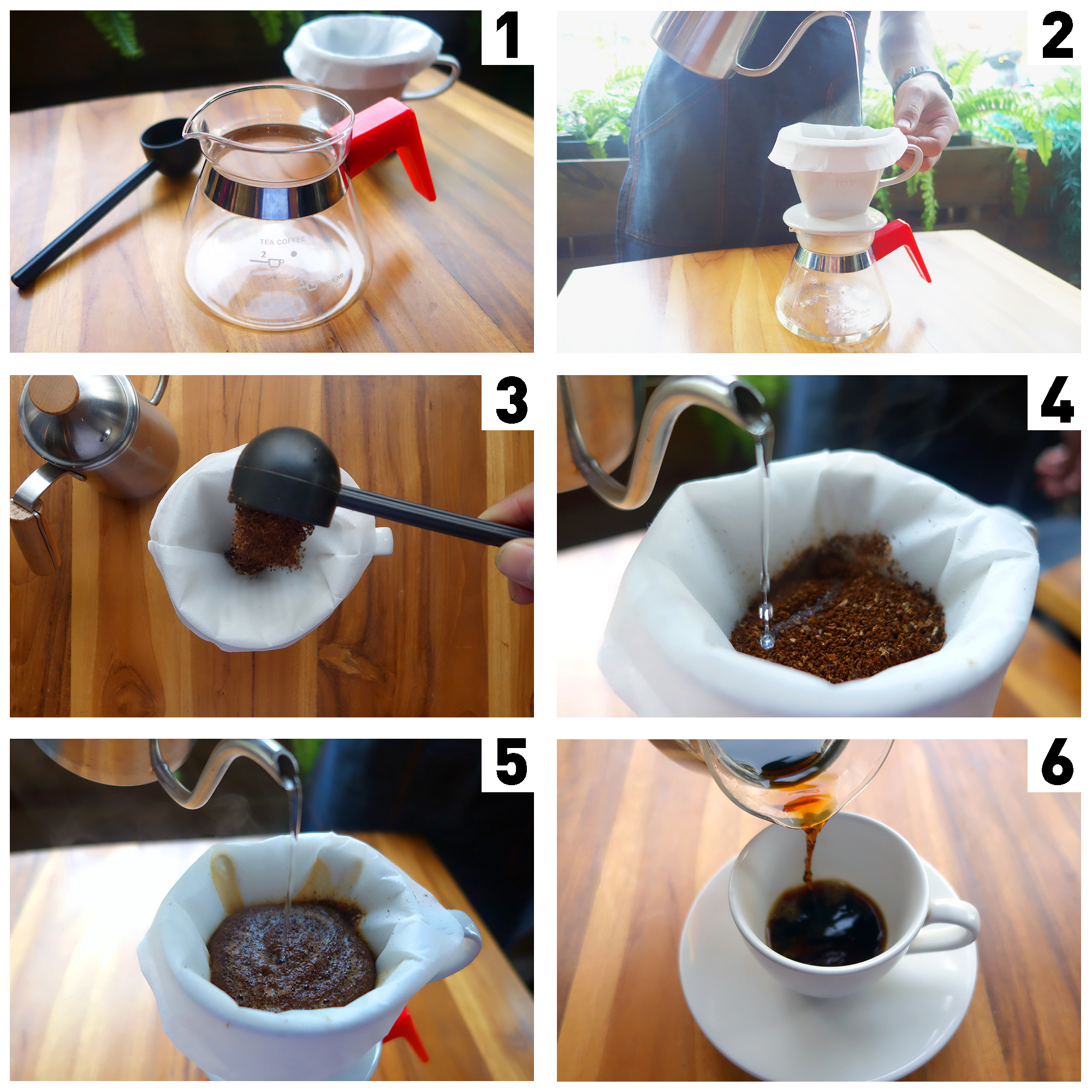 Pour over step by step