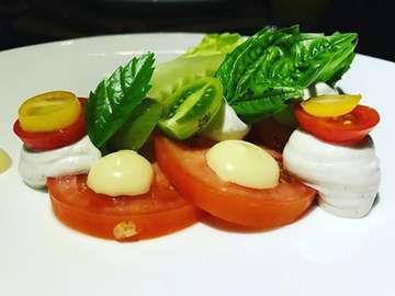 Asian "Caprese" Salad at dinner last night in the raw vegan restaurant Sakti Dining Room