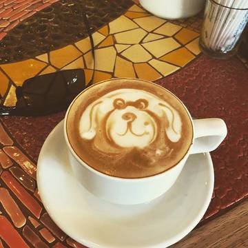 Loving the coffee art @cafemokabali #seminyak #seminyakfood #balifoodie #bali #flatwhite #greatcoffee #baliholiday #baliholidays #balilove #lifeinbali