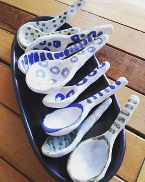 Ceramic spoon available @kopitokobali #potter #pottery #potterinbali #handmadepottery #clay #baliceramic #balipottery #stoneware
