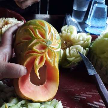 Fruit Carving Class with Mrs Eny Kojiro.