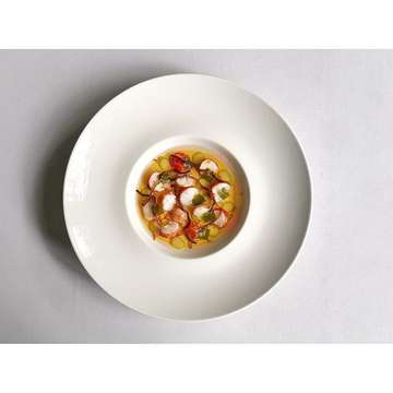 Royale de Foie de Lotte - Royal Hokkaido Monkfish Liver “Ankimo” with Crayfish, Asparagus, Seaweed & Dashi